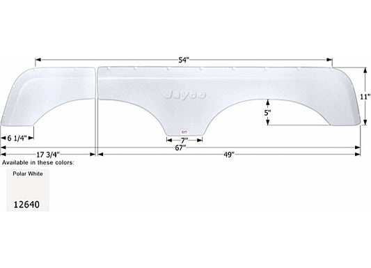 Icon Technologies Limited RV FENDER SKIRT, TANDEM, JAYCO, FS2640, POLAR WHITE