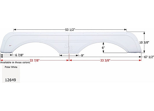Icon Technologies Limited RV FENDER SKIRT, TANDEM, SUNNYBROOK, FS2649, POLAR WHITE