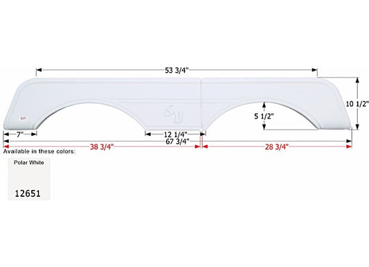 Icon Technologies Limited RV FENDER SKIRT, TANDEM, SUNNYBROOK, FS2651, POLAR WHITE