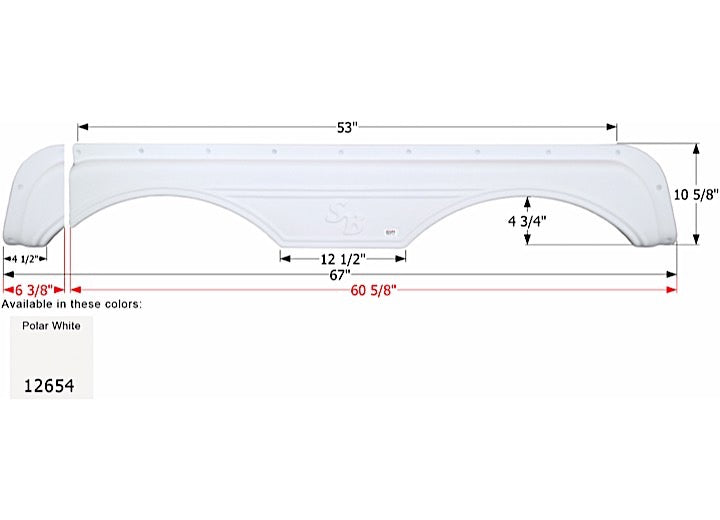 Icon Technologies Limited RV FENDER SKIRT, TANDEM, SUNNYBROOK, FS2654, POLAR WHITE