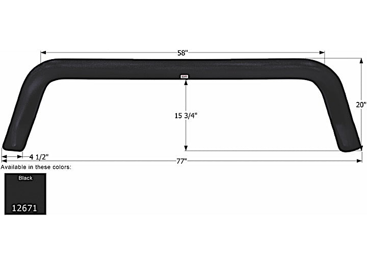 Icon Technologies Limited RV FENDER SKIRT, TANDEM, KEYSTONE, FS2671, BLACK