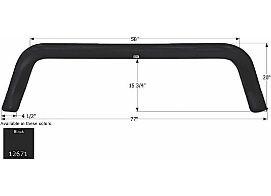 Icon Technologies Limited RV FENDER SKIRT, TANDEM, KEYSTONE, FS2671, BLACK