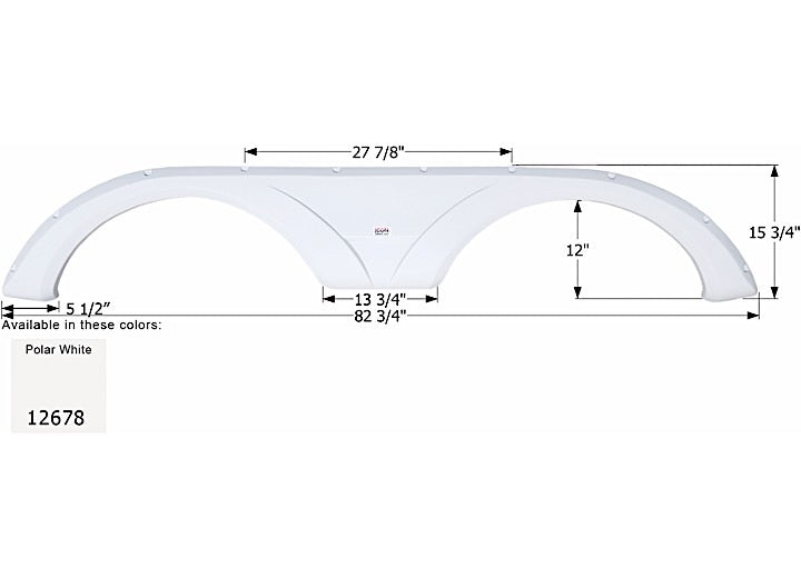 Icon Technologies Limited RV FENDER SKIRT, TANDEM, DUTCHMEN, FS2678, POLAR WHITE