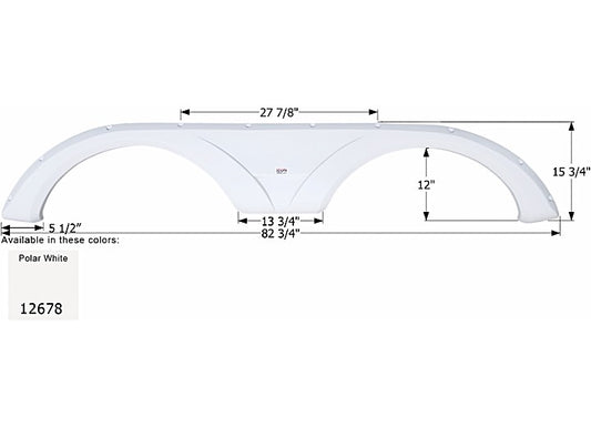 Icon Technologies Limited RV FENDER SKIRT, TANDEM, DUTCHMEN, FS2678, POLAR WHITE