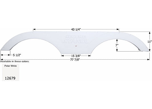 Icon Technologies Limited RV FENDER SKIRT, TANDEM, AUGUSTA, FS2679, POLAR WHITE