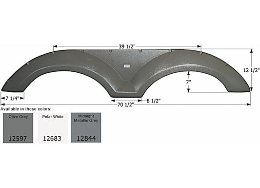 Icon Technologies Limited RV FENDER SKIRT, TANDEM, COACHMEN, FS2597, POLAR WHITE