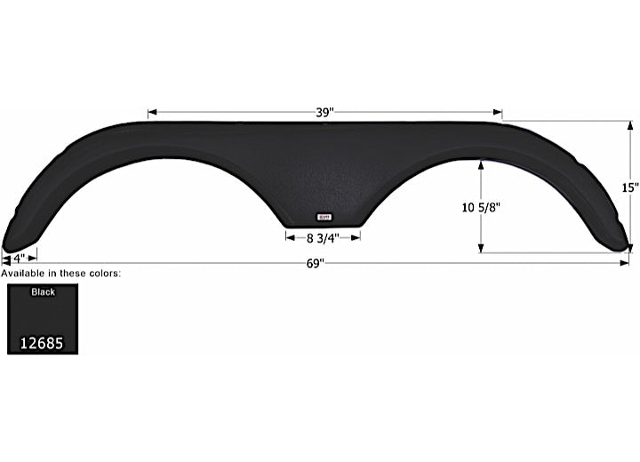 Icon Technologies Limited RV FENDER SKIRT, TANDEM, GULF STREAM, FS2685, BLACK