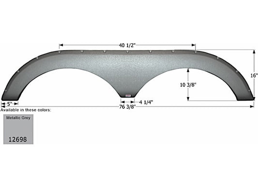 Icon Technologies Limited RV FENDER SKIRT, TANDEM, HEARTLAND, FS2698, METALLIC GREY