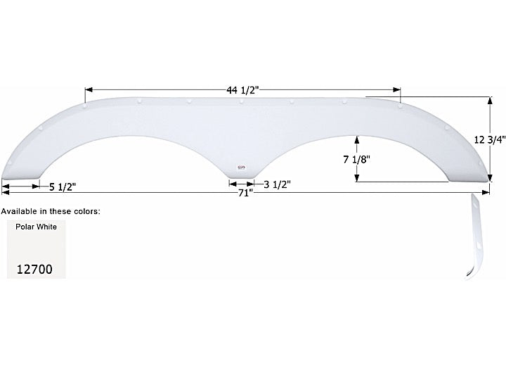 Icon Technologies Limited RV FENDER SKIRT, TANDEM, PILGRIM, FS2700, POLAR WHITE