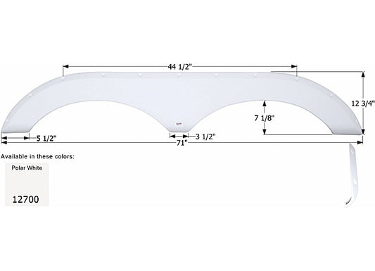 Icon Technologies Limited RV FENDER SKIRT, TANDEM, PILGRIM, FS2700, POLAR WHITE