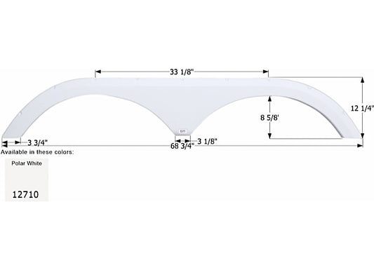 Icon Technologies Limited RV FENDER SKIRT, TANDEM, STARCRAFT, FS2710, POLAR WHITE
