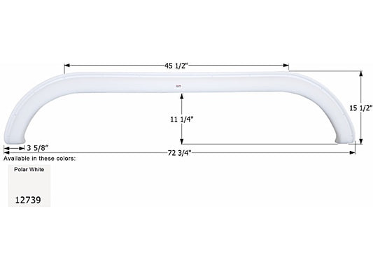 Icon Technologies Limited RV FENDER SKIRT, TANDEM, NEWMAR, FS2739, POLAR WHITE