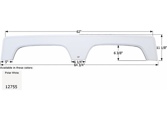 Icon Technologies Limited RV FENDER SKIRT, TANDEM, COACHMEN, FS2755, POLAR WHITE