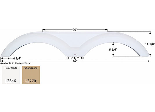 Icon Technologies Limited RV FENDER SKIRT, TANDEM, SUNNYBROOK, FS2646, CHAMPAGNE