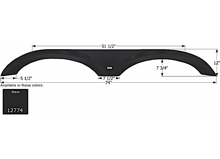 Icon Technologies Limited RV FENDER SKIRT, TANDEM, FOREST RIVER, FS2774, BLACK