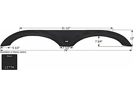 Icon Technologies Limited RV FENDER SKIRT, TANDEM, FOREST RIVER, FS2774, BLACK
