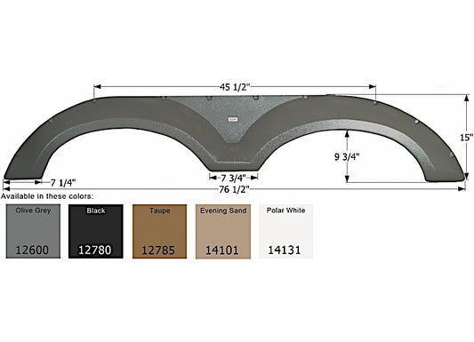 Icon Technologies Limited RV FENDER SKIRT, TANDEM, COACHMEN, FS2600, BLACK