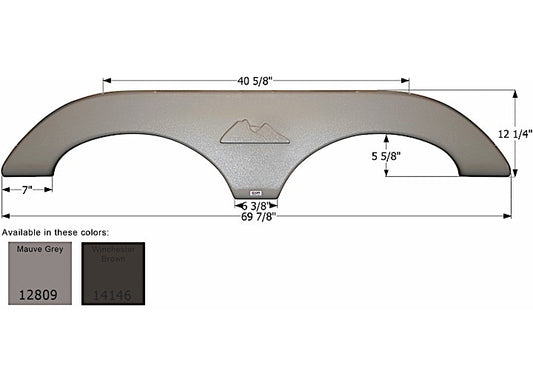 Icon Technologies Limited RV FENDER SKIRT, TANDEM, KEYSTONE, FS2809, MAUVE GREY
