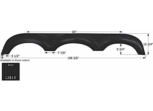 Icon Technologies Limited RV FENDER SKIRT, TRIPLE, FOREST RIVER, FS2815, BLACK