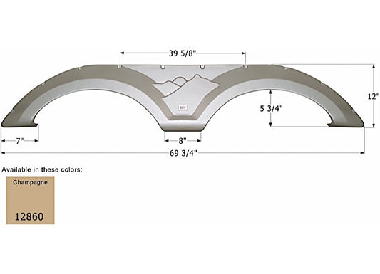 Icon Technologies Limited RV FENDER SKIRT, TANDEM, KEYSTONE, FS2860, CHAMPAGNE