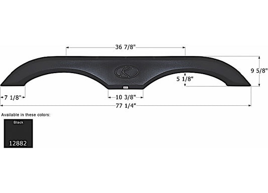 Icon Technologies Limited RV FENDER SKIRT, TANDEM, ICON, FS2882, BLACK