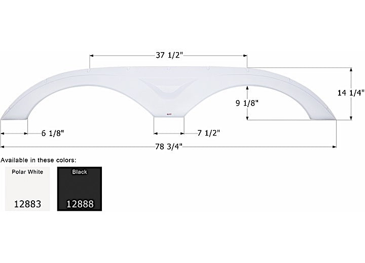 Icon Technologies Limited RV FENDER SKIRT, TANDEM, DUTCHMEN, FS2883, POLAR WHITE