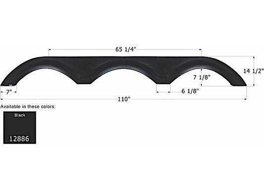 Icon Technologies Limited RV FENDER SKIRT, TRIPLE, KZ, FS2886, BLACK