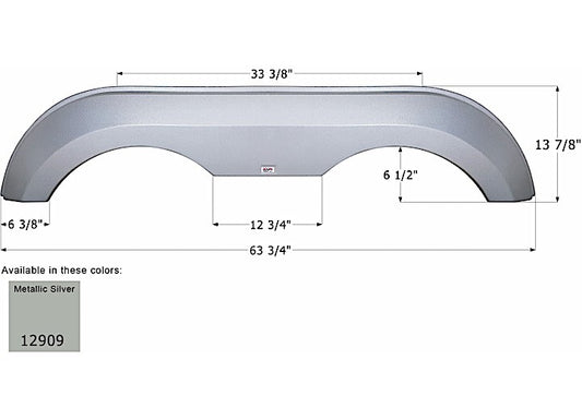 Icon Technologies Limited RV FENDER SKIRT, TANDEM, AWARD, FS2909, METALLIC SILVER