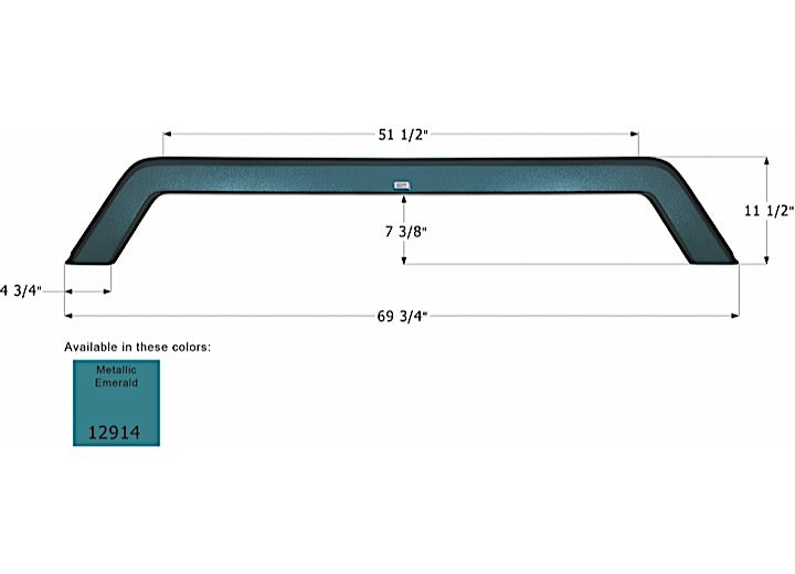 Icon Technologies Limited RV FENDER SKIRT, TANDEM, THOR, FS2914, METALLIC EMERALD