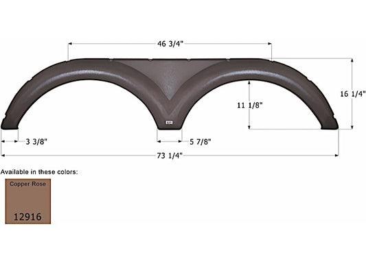 Icon Technologies Limited RV FENDER SKIRT, TANDEM, KEYSTONE, FS2916, COPPER ROSE MET.