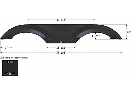 Icon Technologies Limited RV FENDER SKIRT, TANDEM, JAYCO, FS4011, BLACK