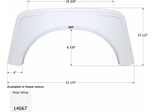 Icon Technologies Limited RV FENDER SKIRT, SINGLE, ALINER, FS4067, POLAR WHITE
