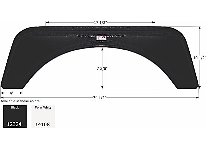 Icon Technologies Limited RV FENDER SKIRT, SINGLE, SKYLINE, FS2324, POLAR WHITE