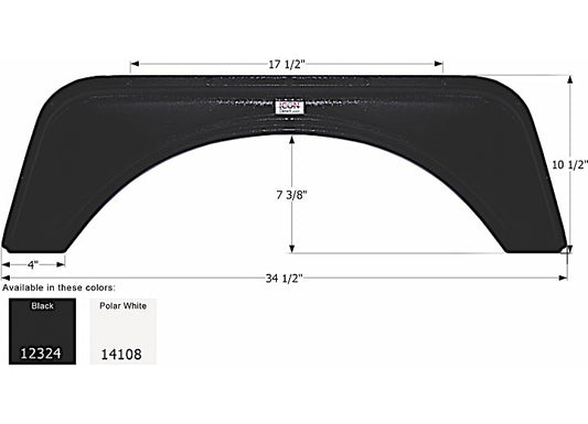 Icon Technologies Limited RV FENDER SKIRT, SINGLE, SKYLINE, FS2324, POLAR WHITE