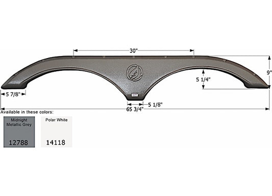 Icon Technologies Limited RV FENDER SKIRT, TANDEM, EVERGREEN, FS2788, POLAR WHITE