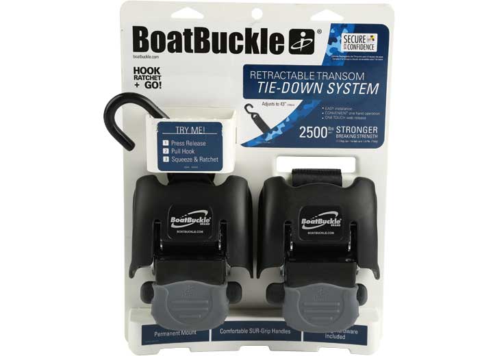 Cargo Buckle 2IN X 43IN 2,500 LBS/EA RETRACTABLE TRANSOM TIE-DOWN