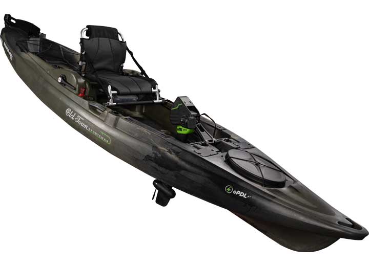 Old Town Kayak/Ocean Kayak OLD TOWN SPORTSMAN BIGWATER EPDL 132 KAYAK & LITHIUM ION BATTERY/CHARGER, MARSH CAMO