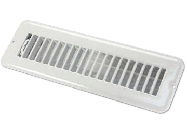 JR Products 2IN X 10IN FLOOR REGISTER DAMPERED, METAL, WHITE
