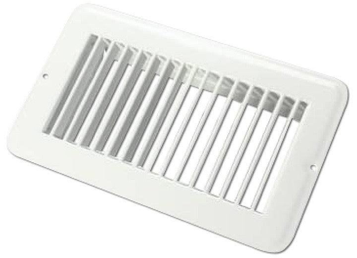 JR Products 4IN X 8IN FLOOR REGISTER UNDAMPERED, METAL, WHITE
