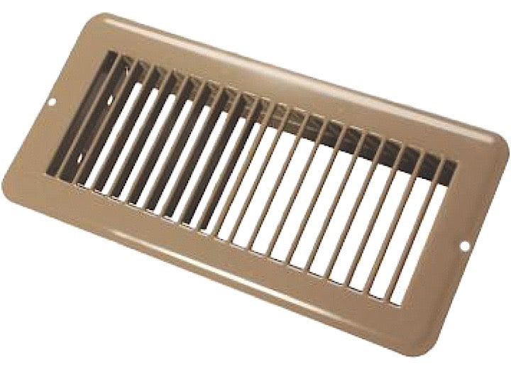 JR Products 4IN X 10IN FLOOR REGISTER UNDAMPERED, METAL, BROWN