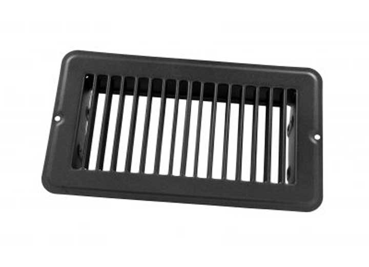 JR Products 4IN X 8IN FLOOR REGISTER UNDAMPERED, METAL, BLACK