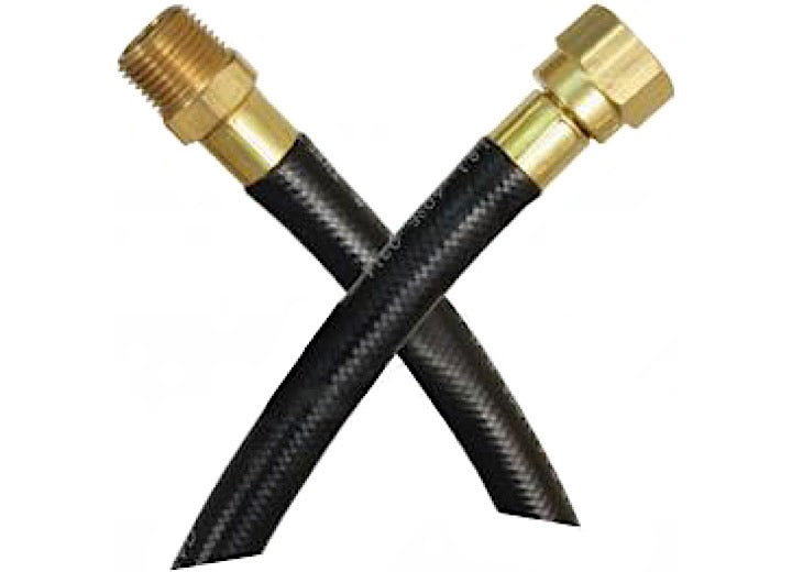 JR Products 1/4" OEM LP Supply Hose - 24", 3/8" Female Swivel SAE Flare End & 3/8" Male Pipe End
