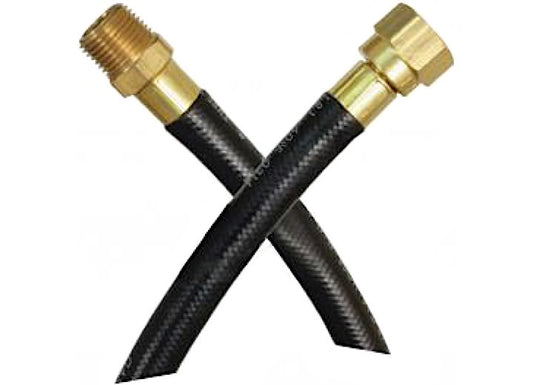 JR Products 1/4" OEM LP Supply Hose - 24", 3/8" Female Swivel SAE Flare End & 3/8" Male Pipe End