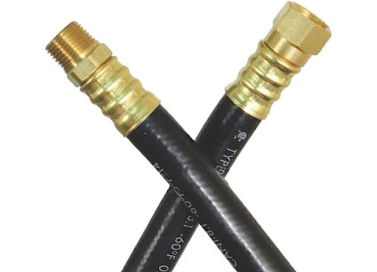 JR Products 3/8" OEM LP Supply Hose - 24", 3/8" Female Swivel SAE End & 3/8 Male Pipe End