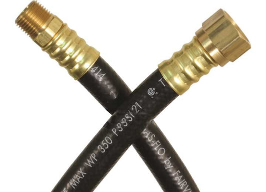 JR Products 3/8" OEM LP Supply Hose - 24", 1/2" Female SAE End & 3/8" Male Pipe End