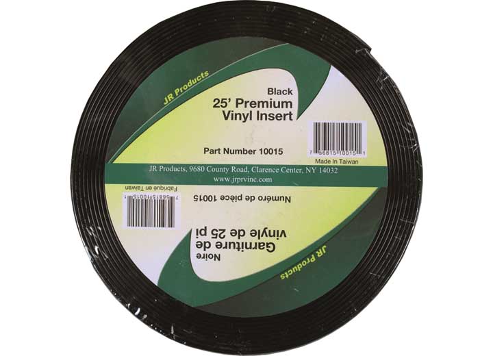 JR Products 25FT PREMIUM VINYL INSERT, BLACK