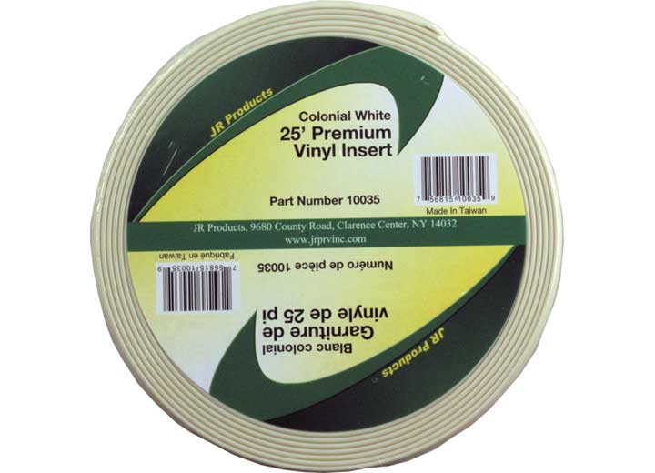 JR Products 25FT PREMIUM VINYL INSERT, COLONIAL WHITE