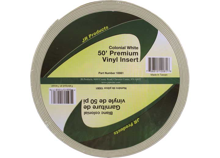 JR Products 50FT PREMIUM VINYL INSERT, COLONIAL WHITE