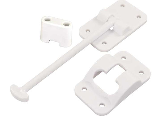 JR Products 6IN T-STYLE DOOR HOLDER W/BUMPER, POLAR WHITE