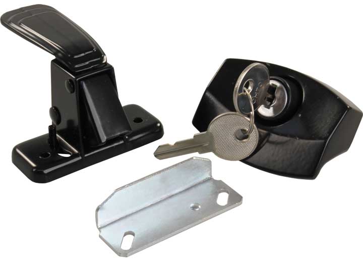 JR Products CAMPER DOOR LATCH, LOCKING, BLACK